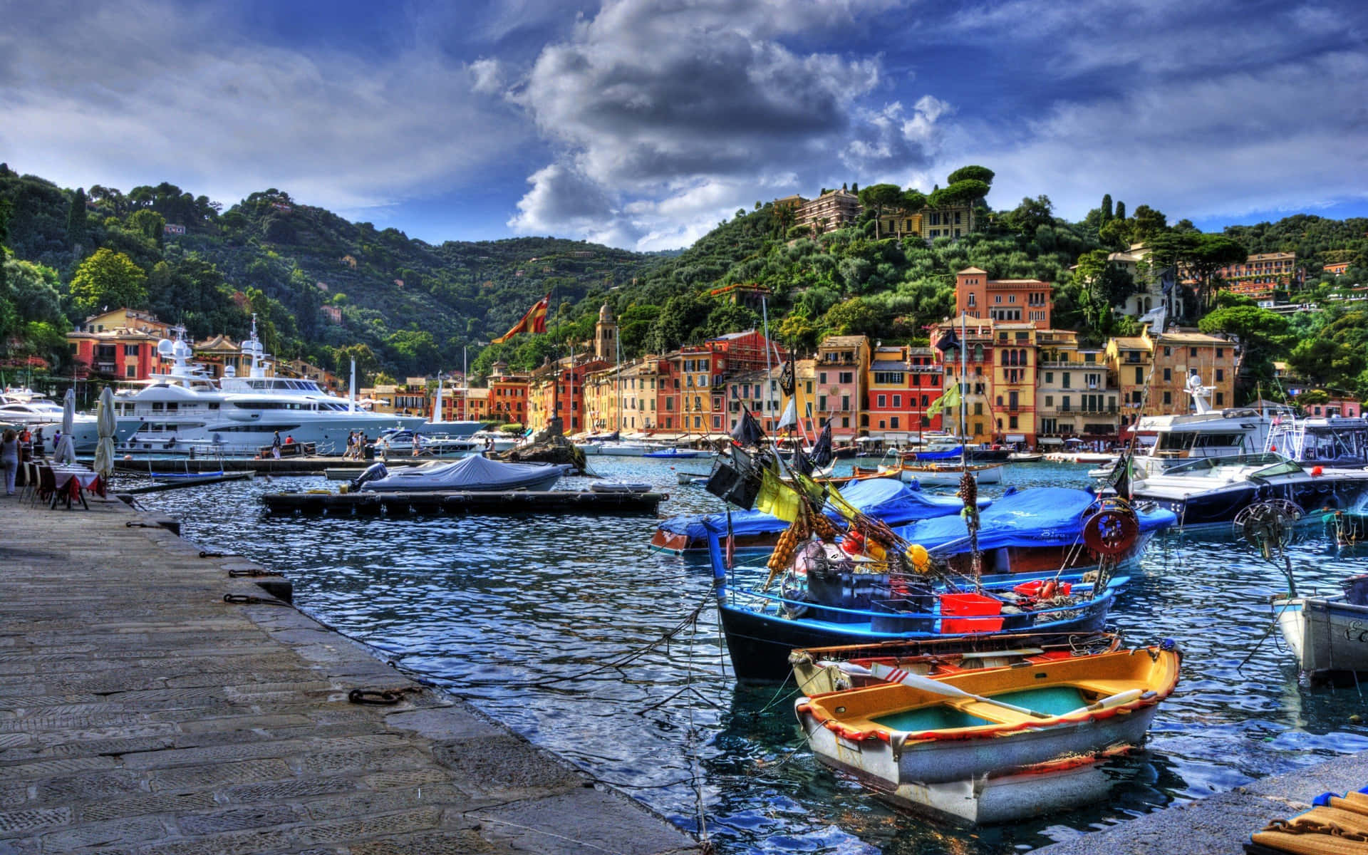 Boats In The Harbor Of Portofino Picture