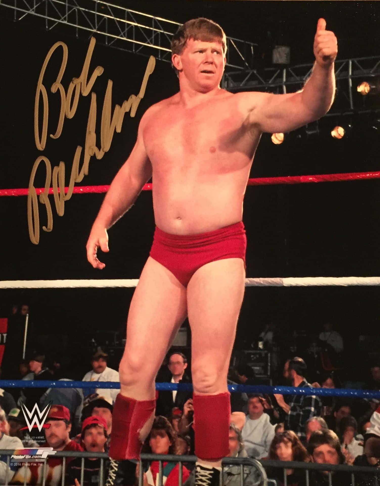 Bob Backlund Autographed Photo Thumbs Up Wallpaper