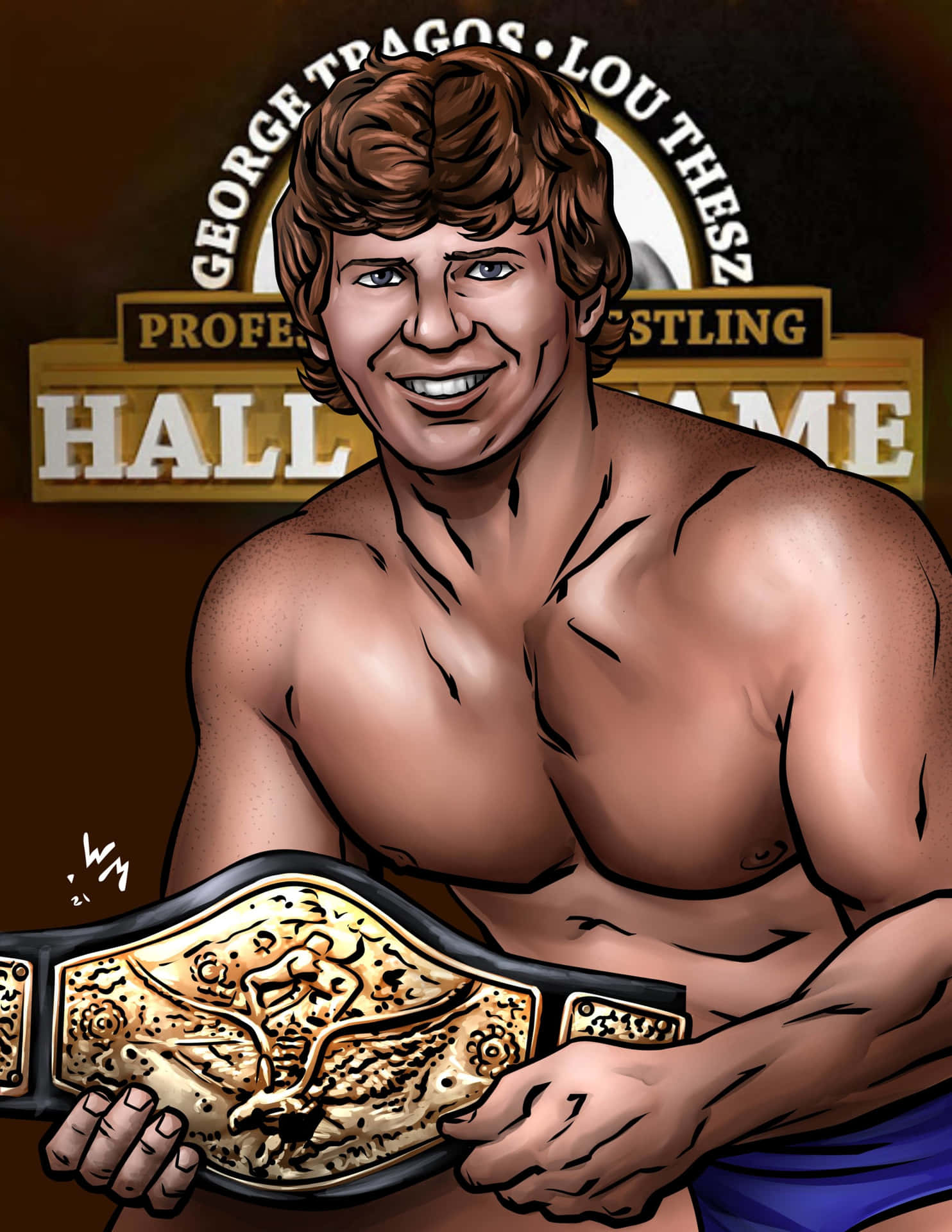 Bob Backlund WWF Champions Digital Kunstværk Tapet: Wallpaper