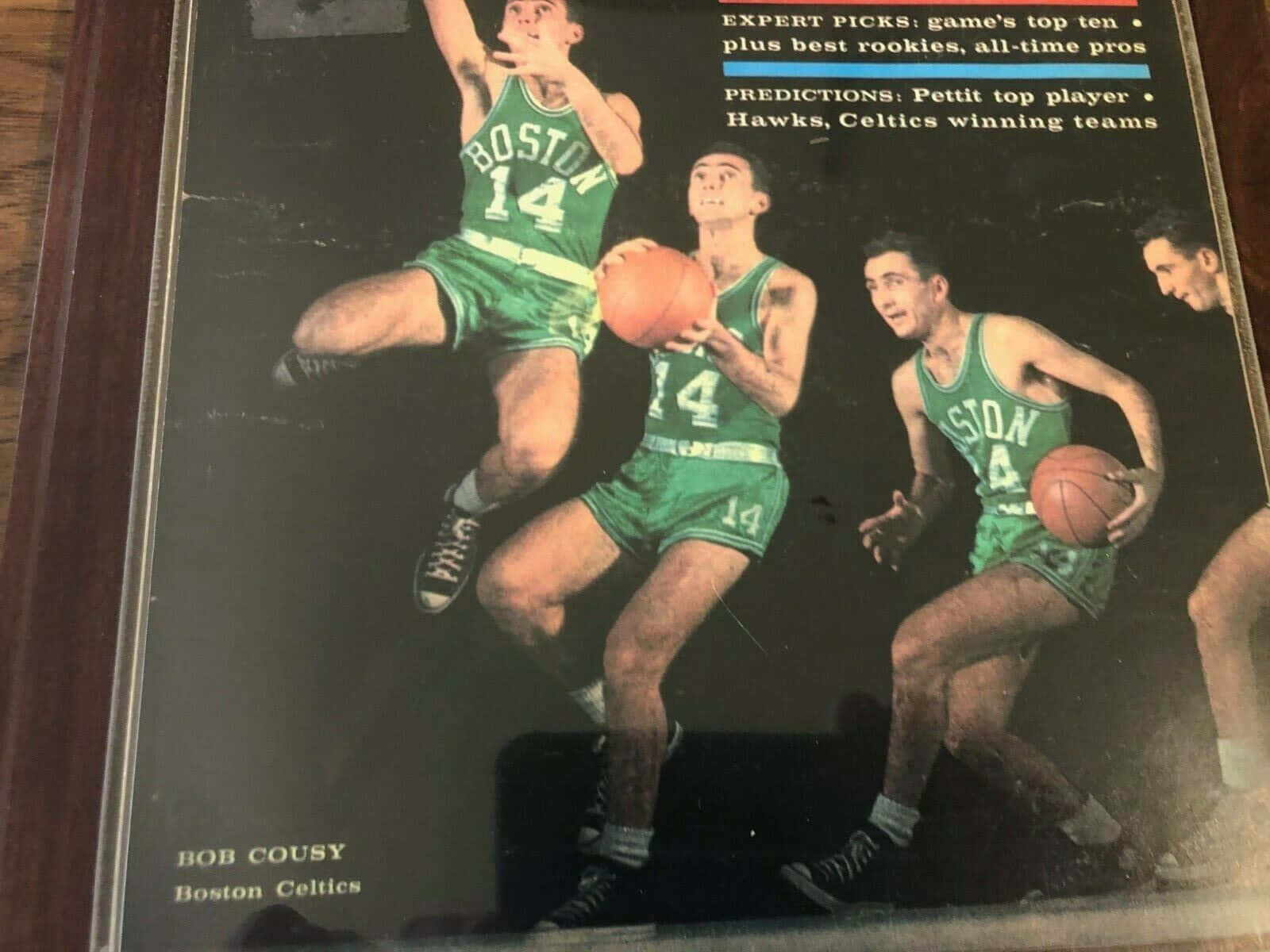 Frame Bob Cousy Boston Celtics Væg Tapet Wallpaper