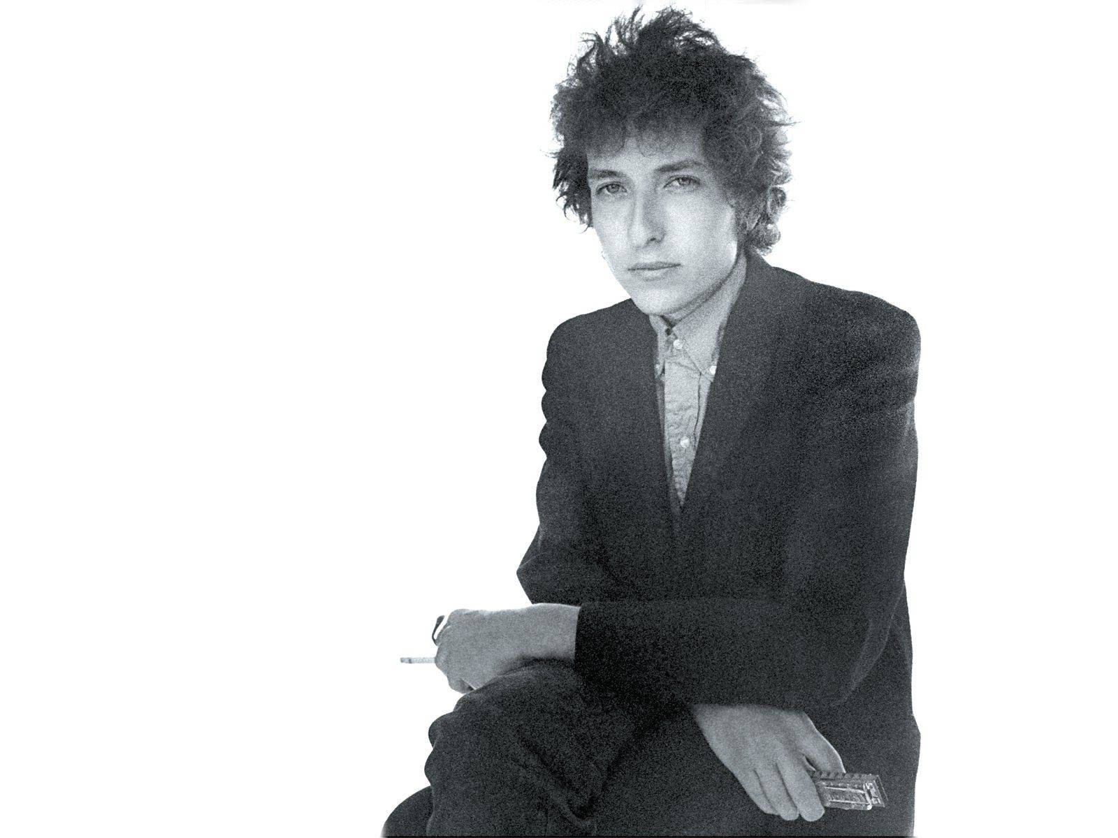 Bob Dylan Faded Retro Greyscale Wallpaper