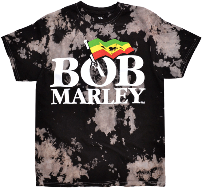 Bob Marley Black Tie Dye T Shirt PNG