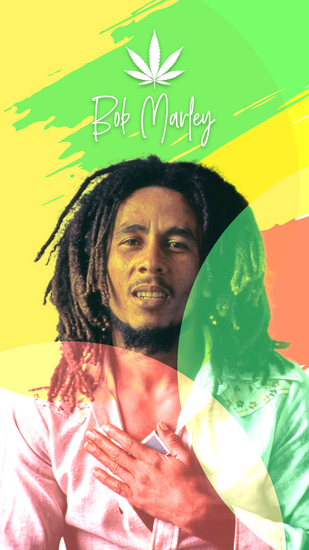 Bob Marley med hånden på brystet Fries Rig Wallpaper