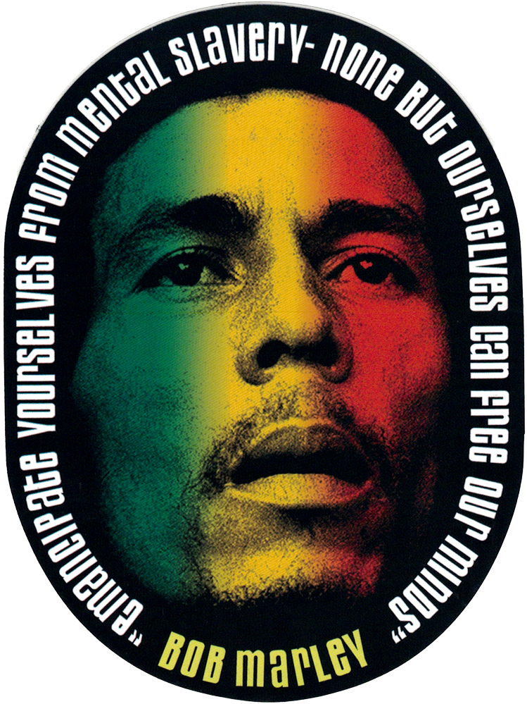 Bob Marley Mental Slavery Quote PNG