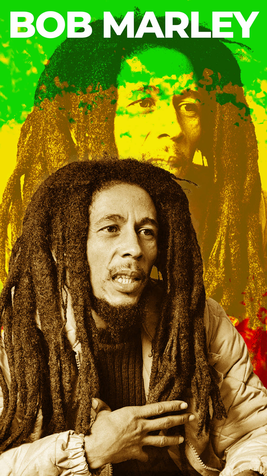 Bob Marley navn i fed bogstaver Wallpaper