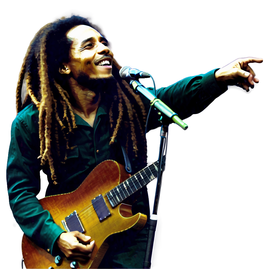 Download Bob Marley On Stage Png Kck | Wallpapers.com