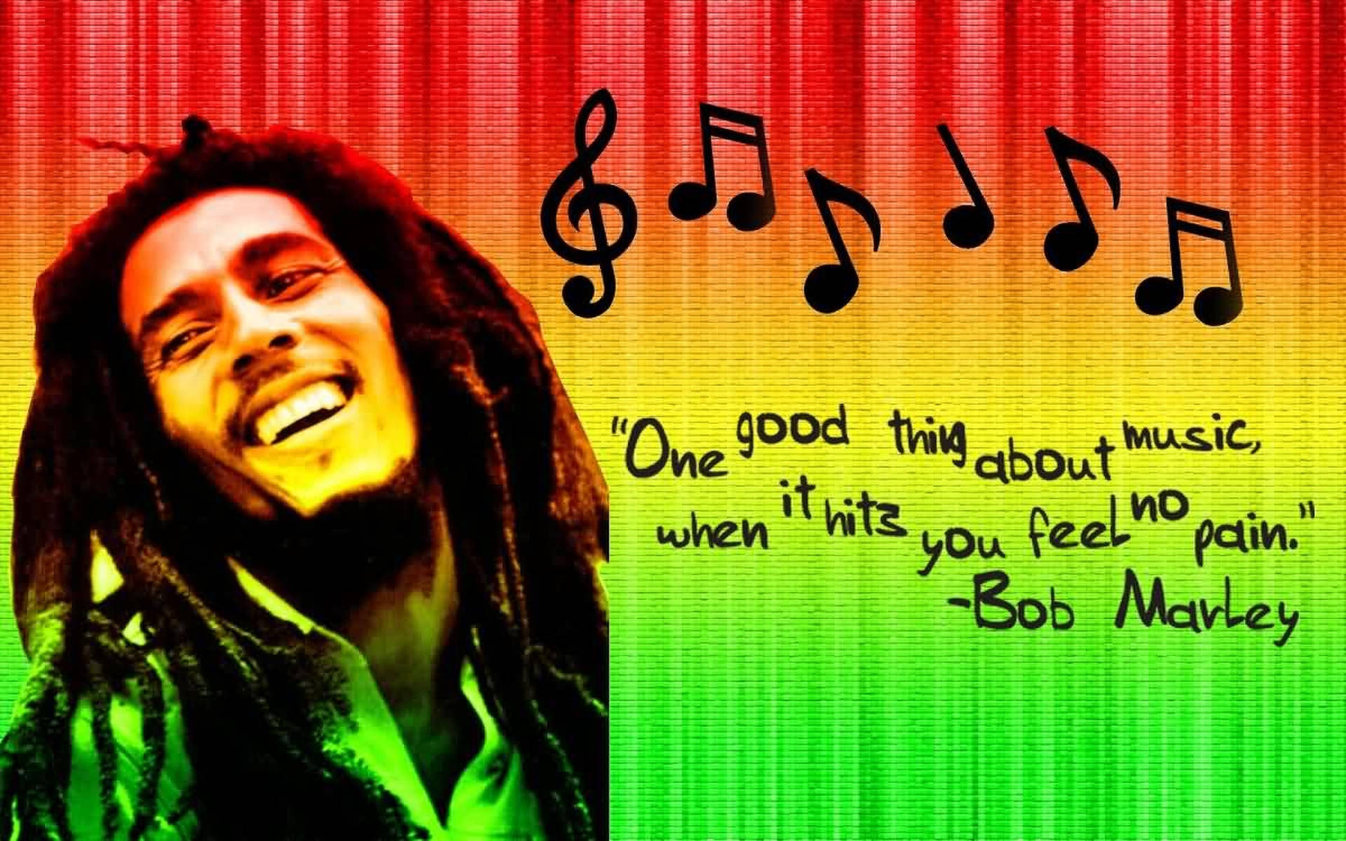 Bob Marley Citazioni Note Musicali Sfondo
