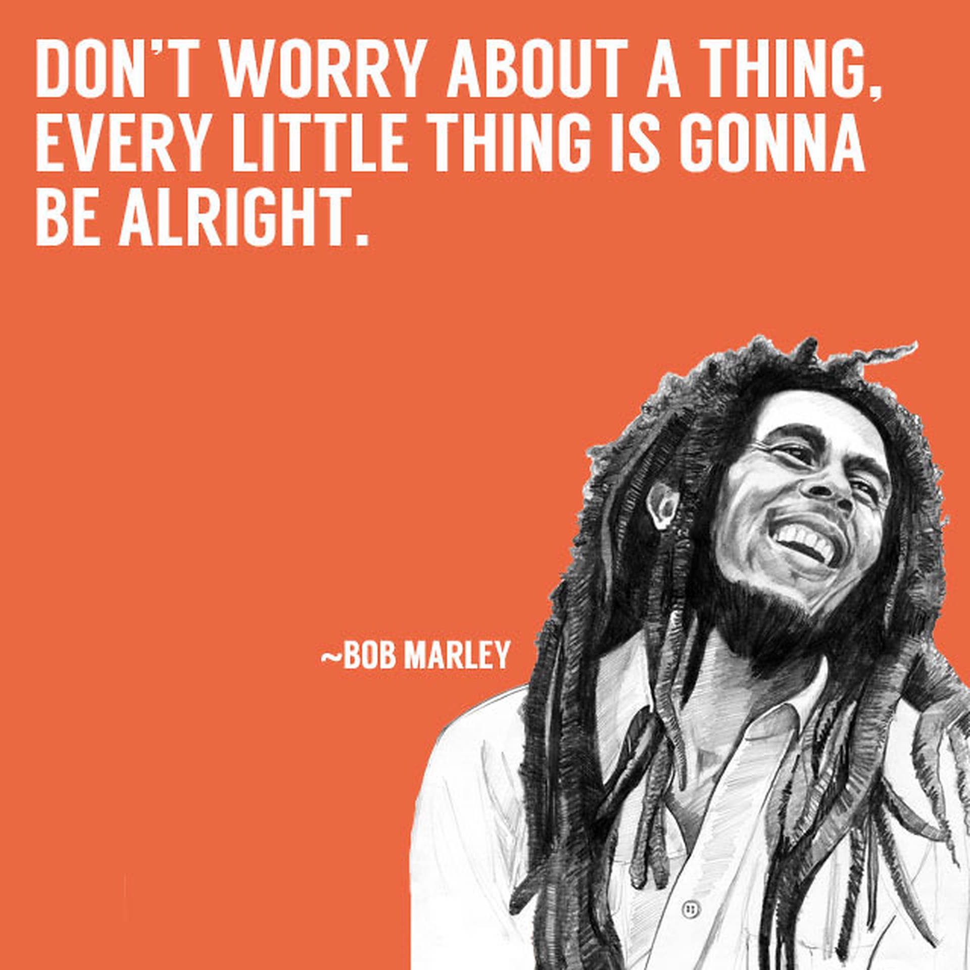 Bob Marley Quotes Orange Poster Picture