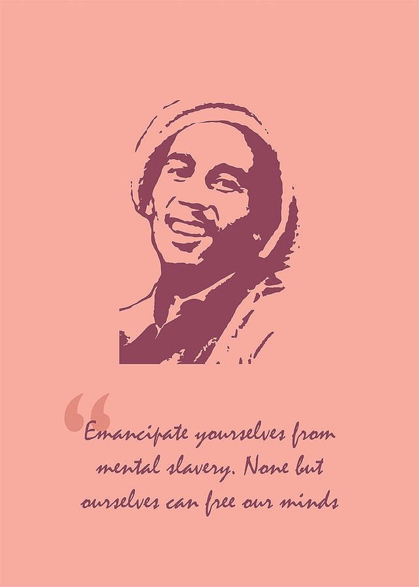 Bob Marley Quotes Pink Art Picture
