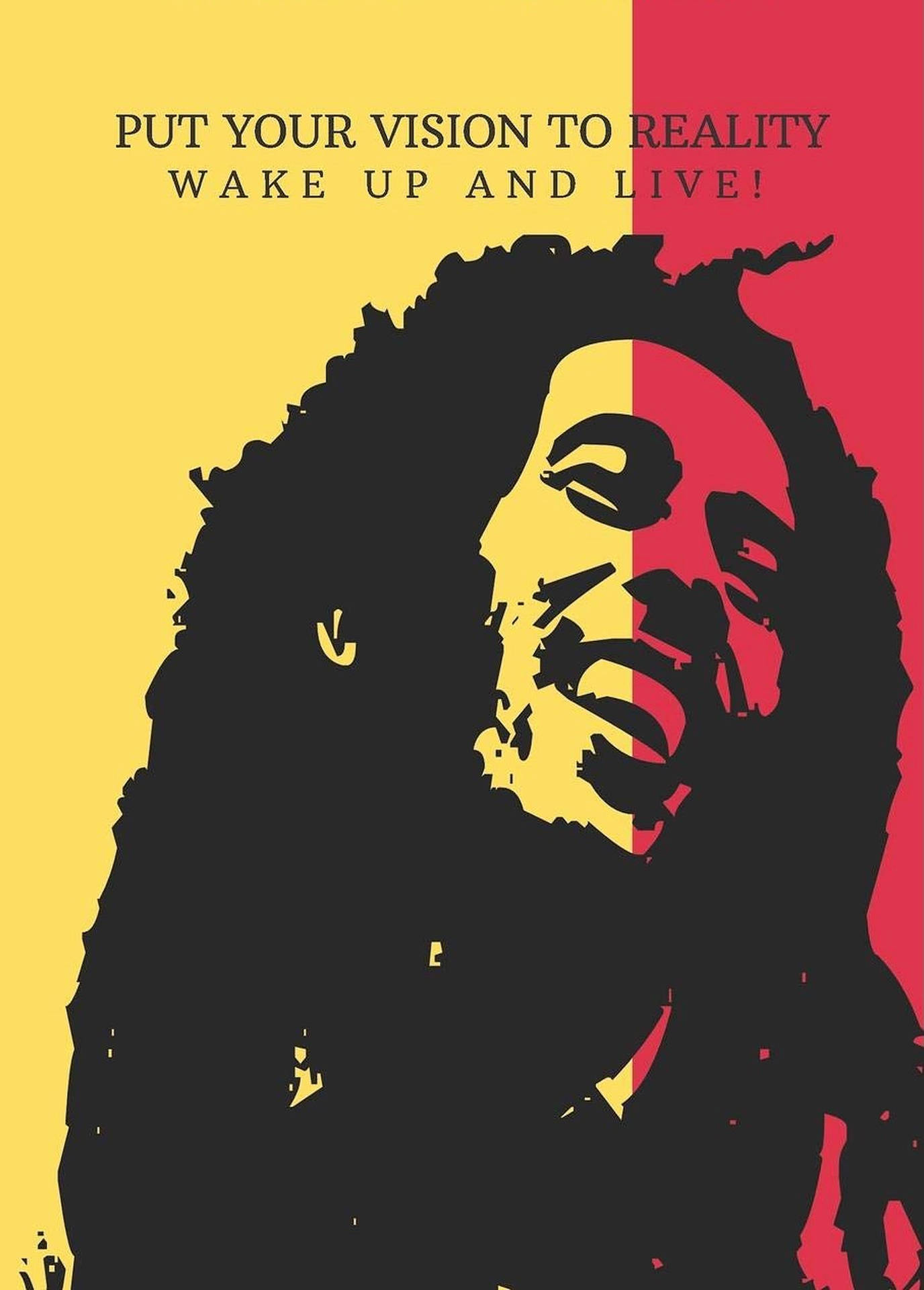 Bob Marley Quotes Yellow And Red Picture