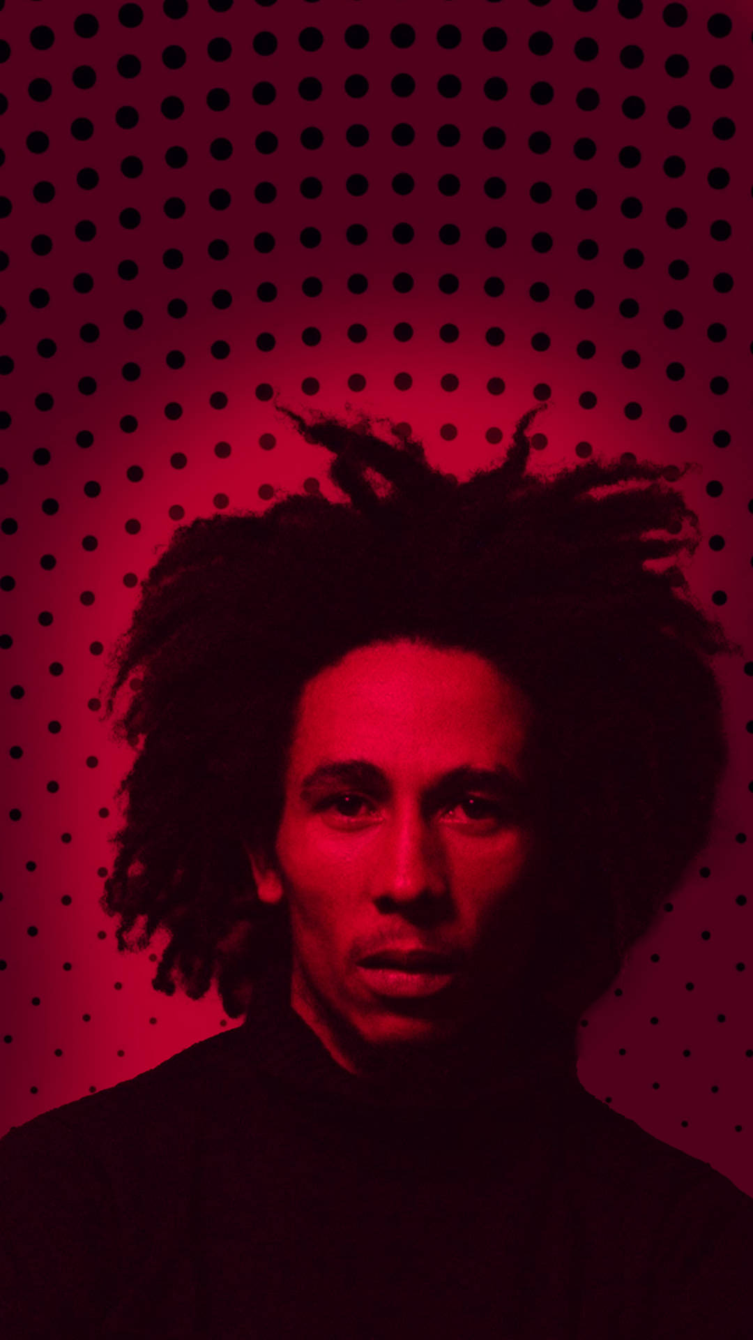 Bob Marley Red Dotted Background Wallpaper