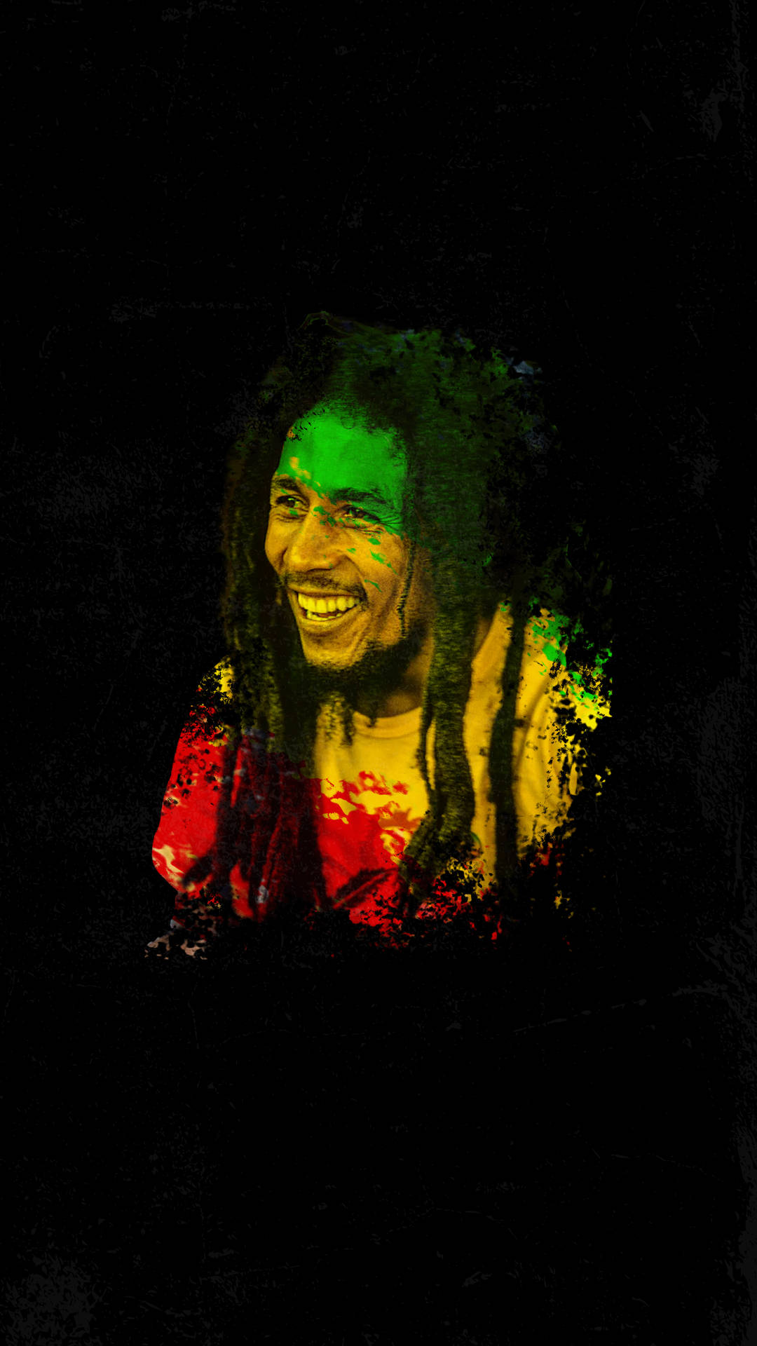 Superposiciónde La Bandera Del Reggae De Bob Marley Fondo de pantalla