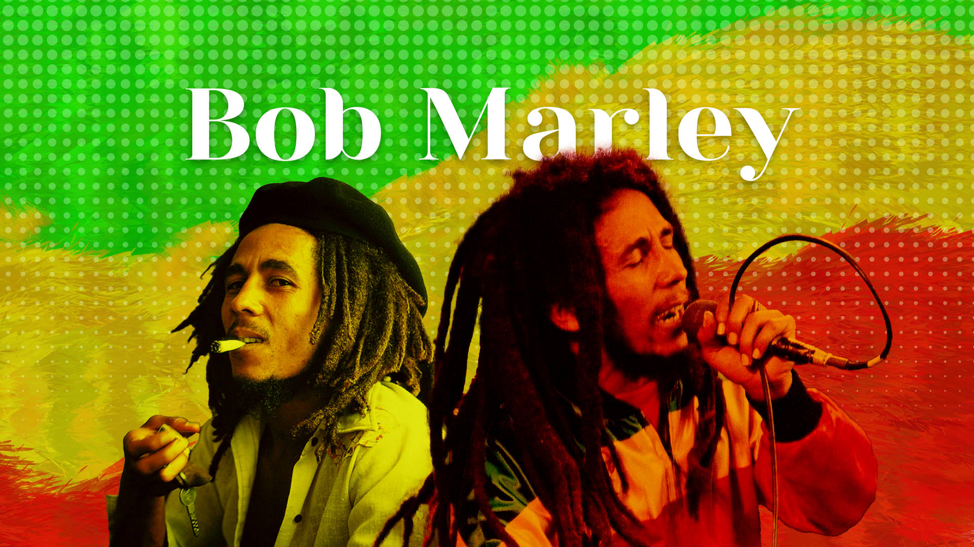 Bob Marley synger og ryger tapet Wallpaper