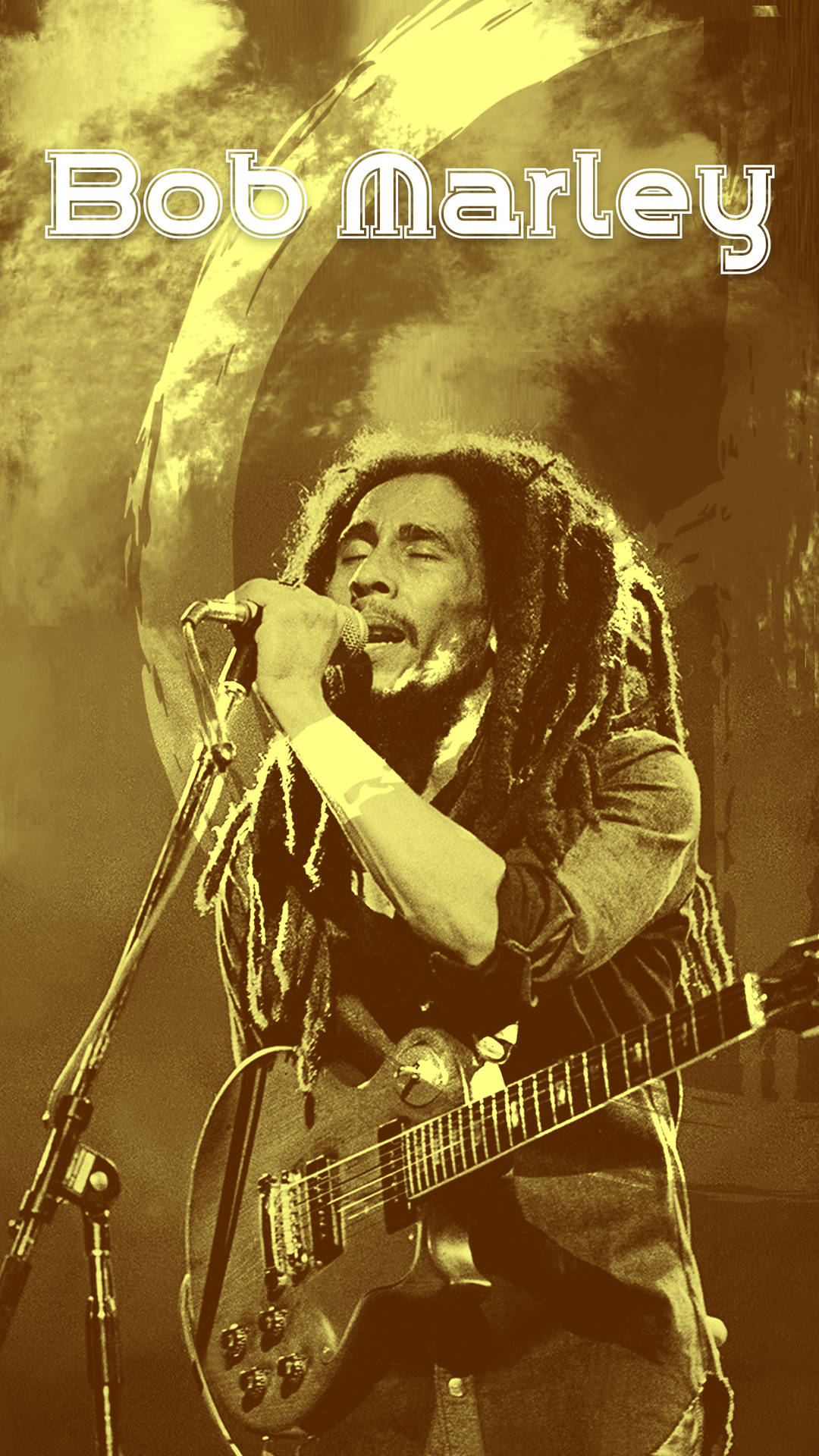 Bob Marley Singing Into Microphone Wallpaper