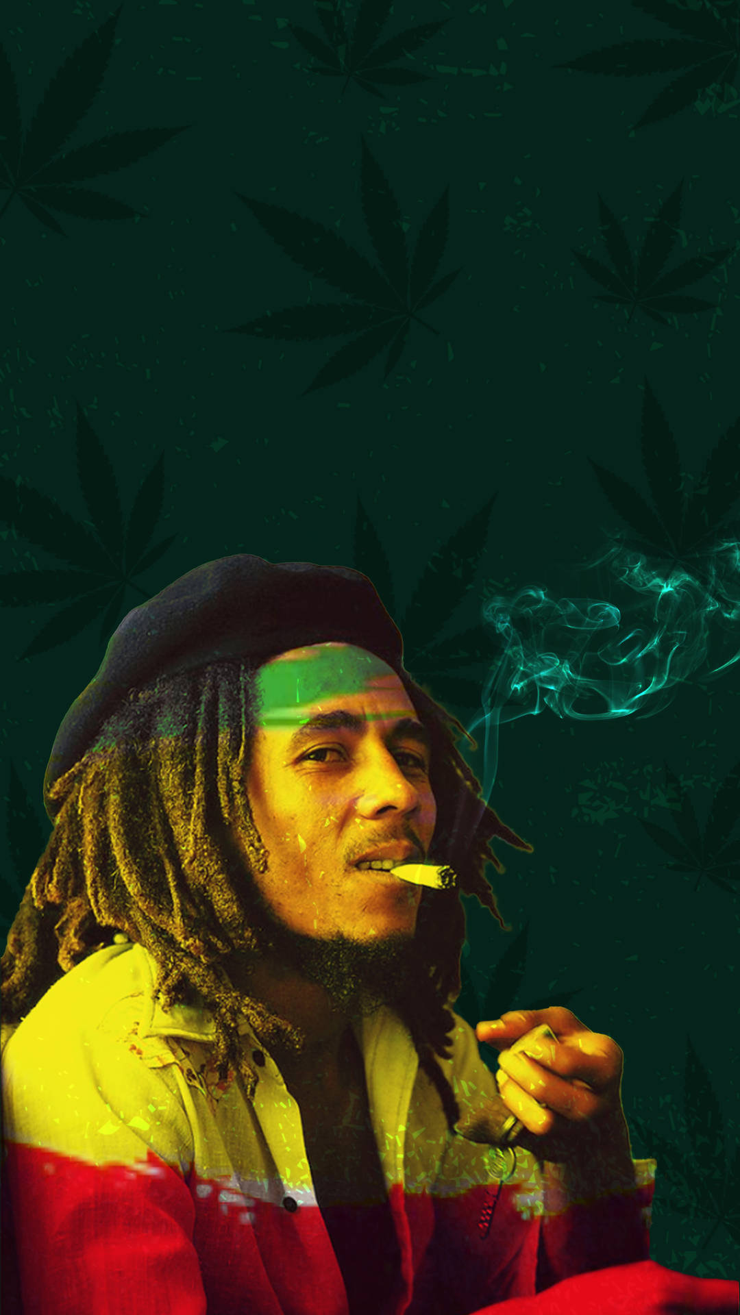 Bobmarley Rökande På Cannabis. Wallpaper