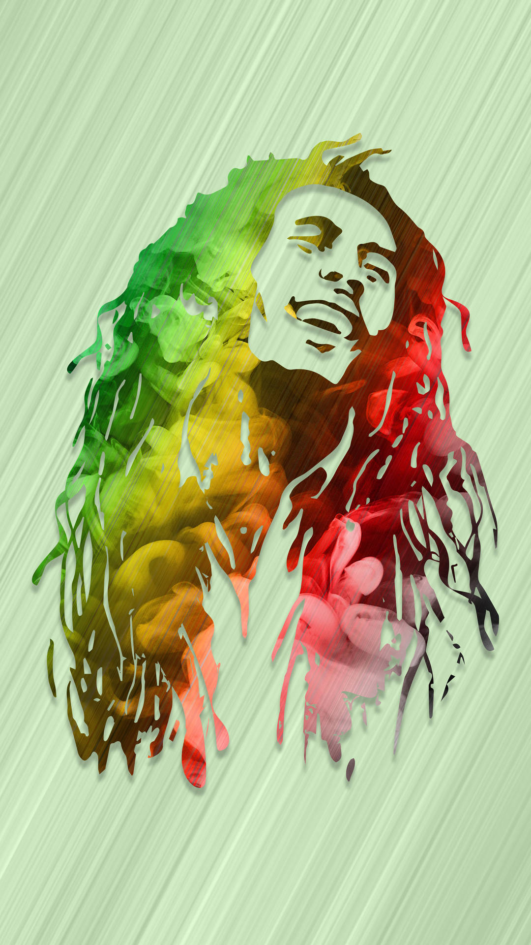 Stencilde Bob Marley Con Fondo Verde Menta. Fondo de pantalla