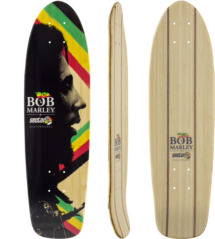 Bob Marley Themed Skateboards PNG