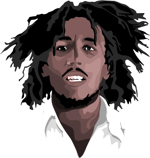 Bob Marley Vector Portrait PNG