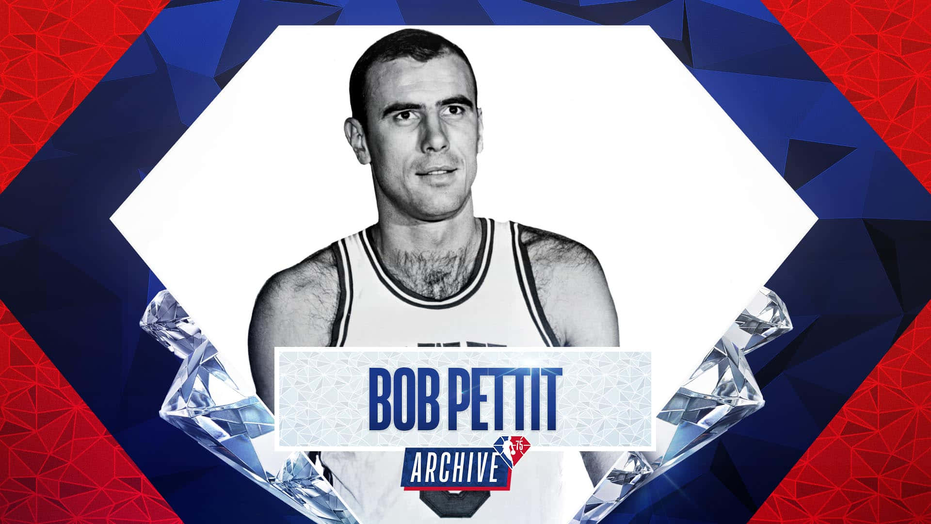 Bob Pettit i NBA Arkiv 75 år wrap. Wallpaper