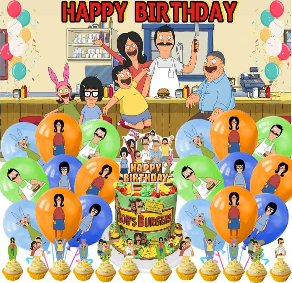 Happy Birthday Greeting Bob's Burgers Background
