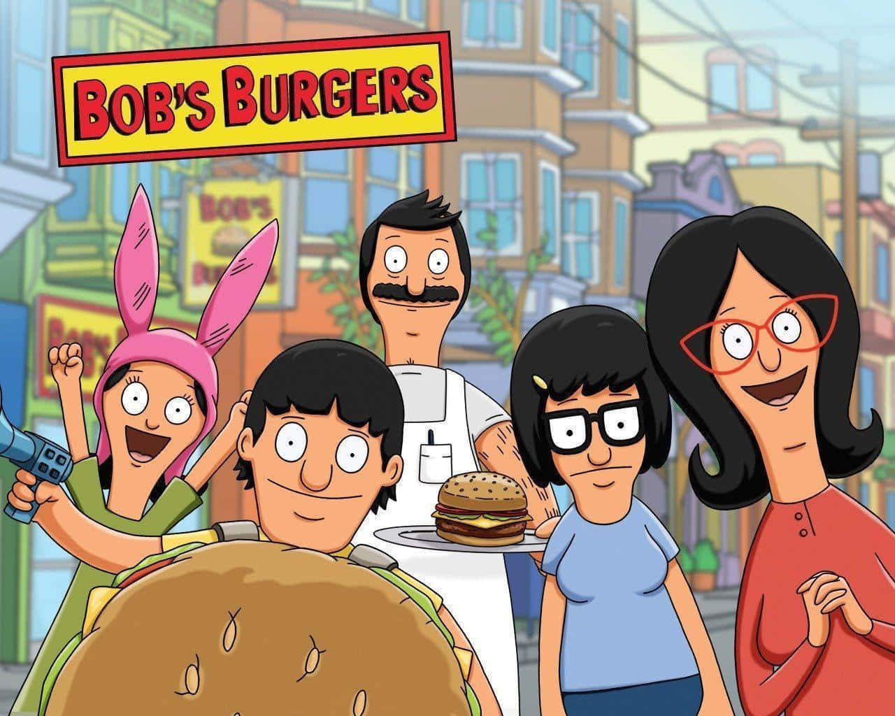 Fondode Pantalla De Bob's Burgers Con Una Foto De Familia