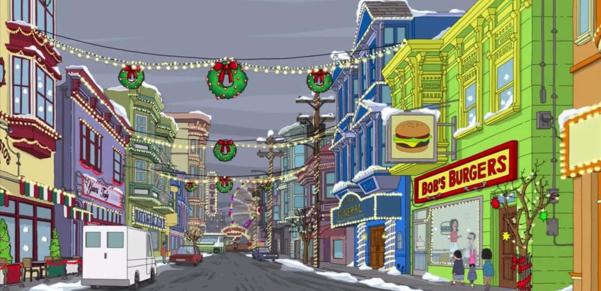 Ocean Avenue Christmas Bob's Burgers Background