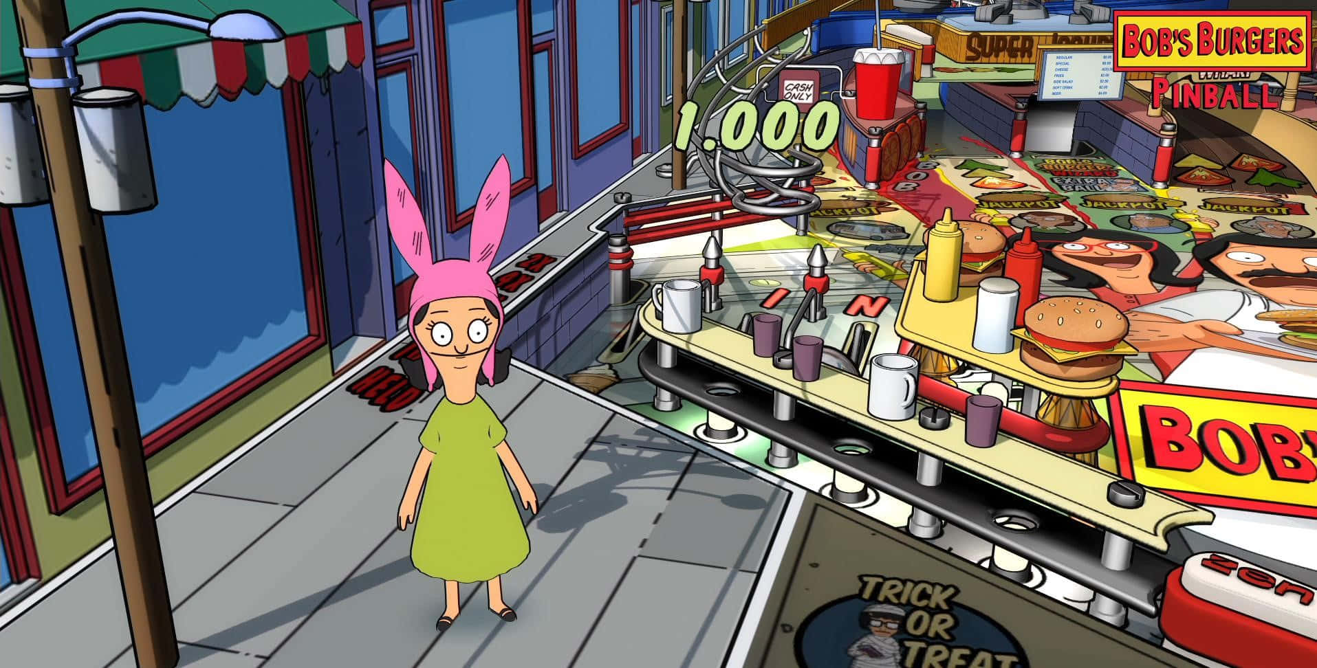 Louise Beside Pinball Machine Bob's Burgers Background