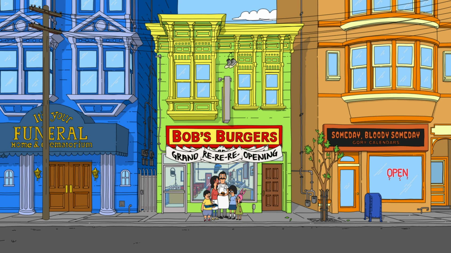 Sfondoper La Grande Ri-ri-ri-apertura Di Bob's Burgers