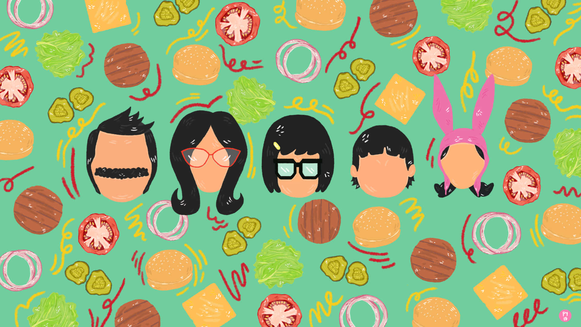 Belcher Family Drawing Bob's Burgers Background