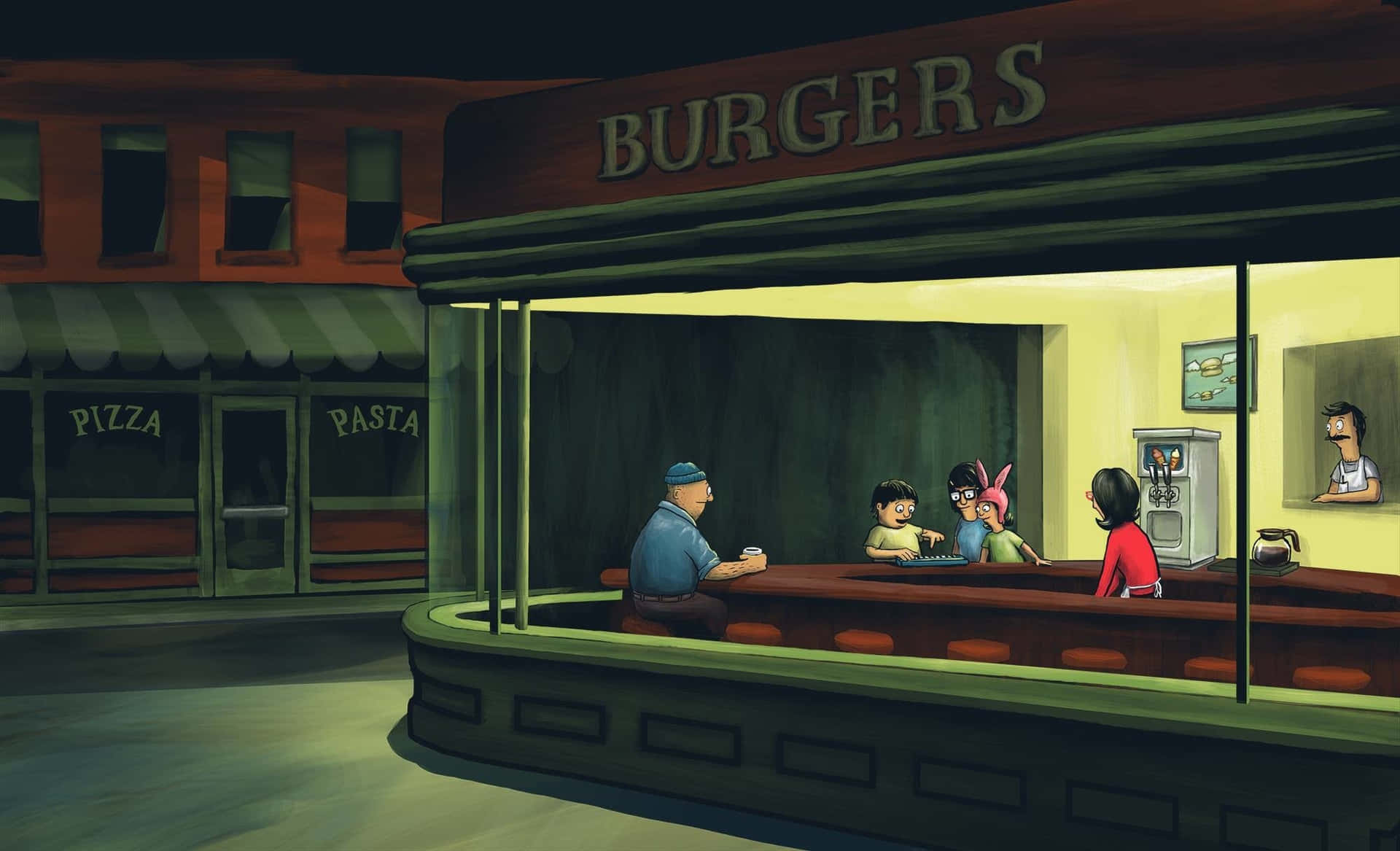 Bob's Burgers At Night Background