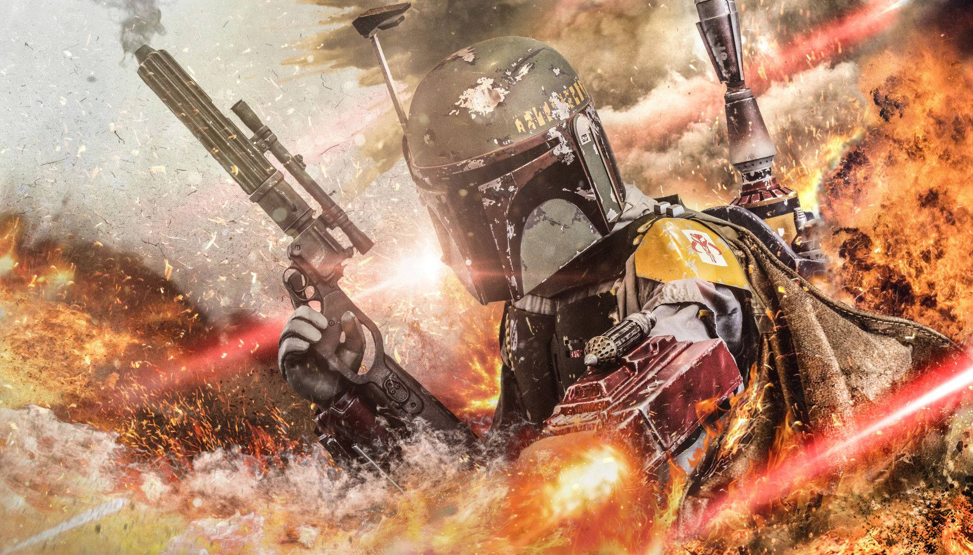 Boba Fett readying for battle in Star Wars: Battlefront Wallpaper