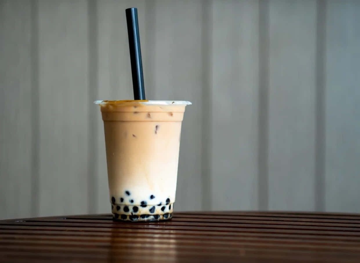 Delicious bubble tea with tapioca balls for a perfect sweet snack