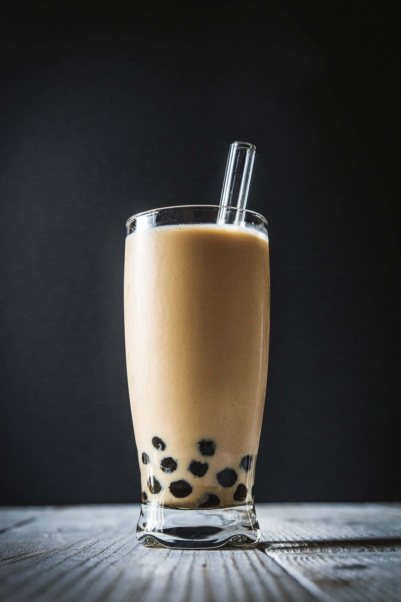 A Cup Of Bubble Tea With A Straw