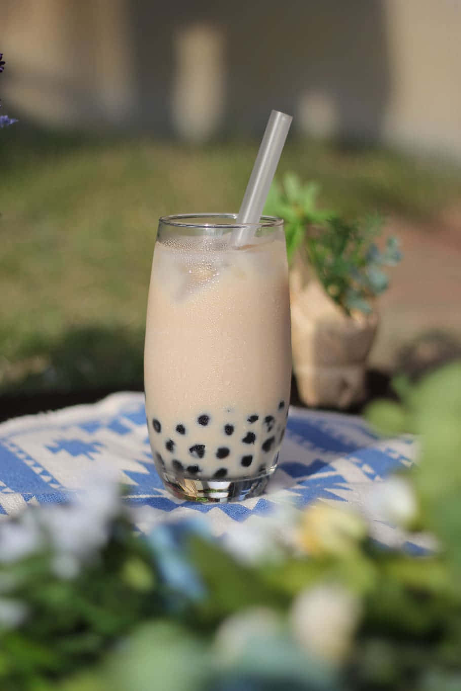 Enjoying a burst of bubbles and flavor with  Boba Tea