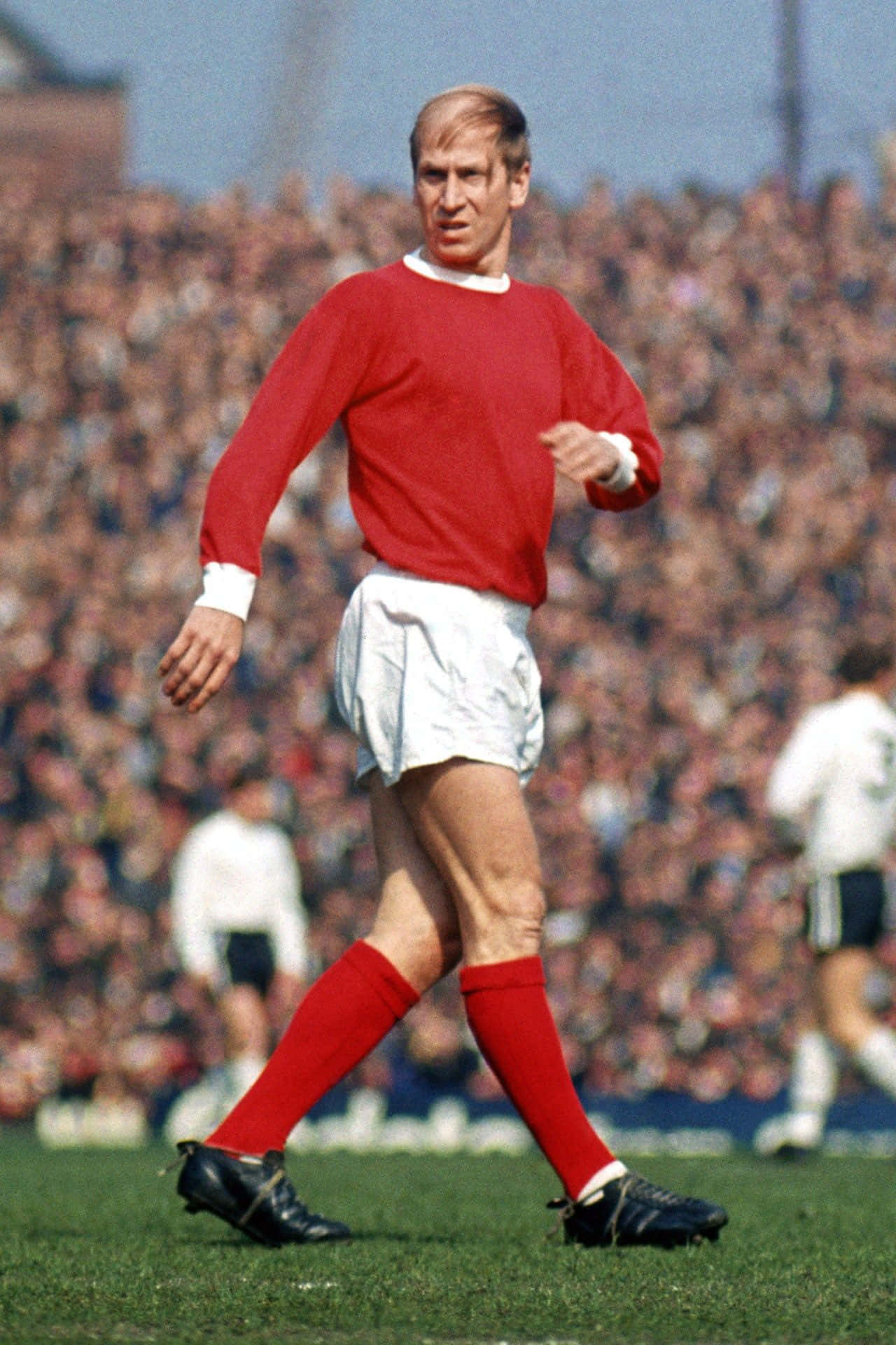 Bobbycharlton 1968 Fotografi Av Fotboll – Bobby Charlton 1968 Football Photography Wallpaper