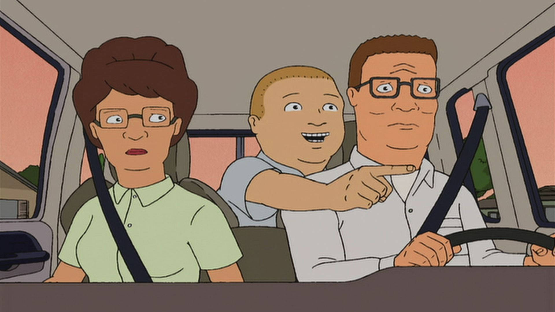 Bobby Hill Parents In The Car Wallpaper