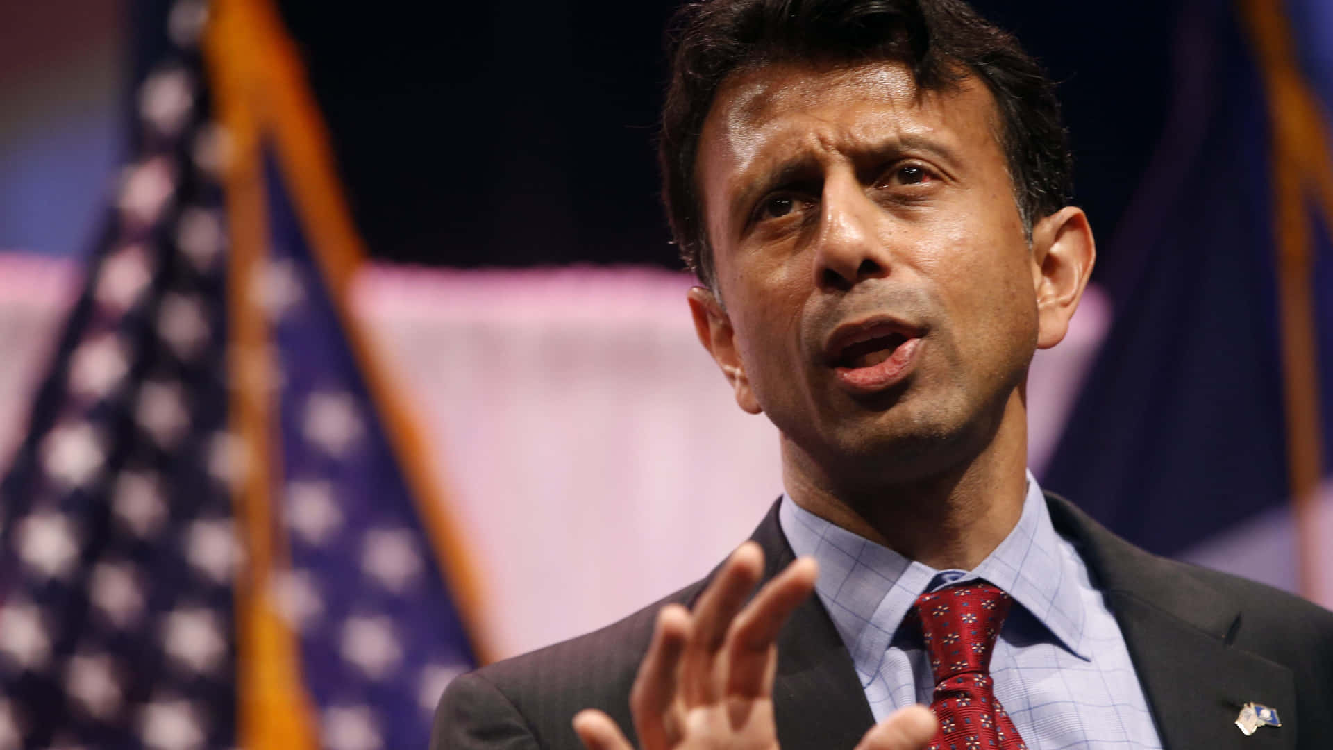 Bobby Jindal With US Flags Wallpaper
