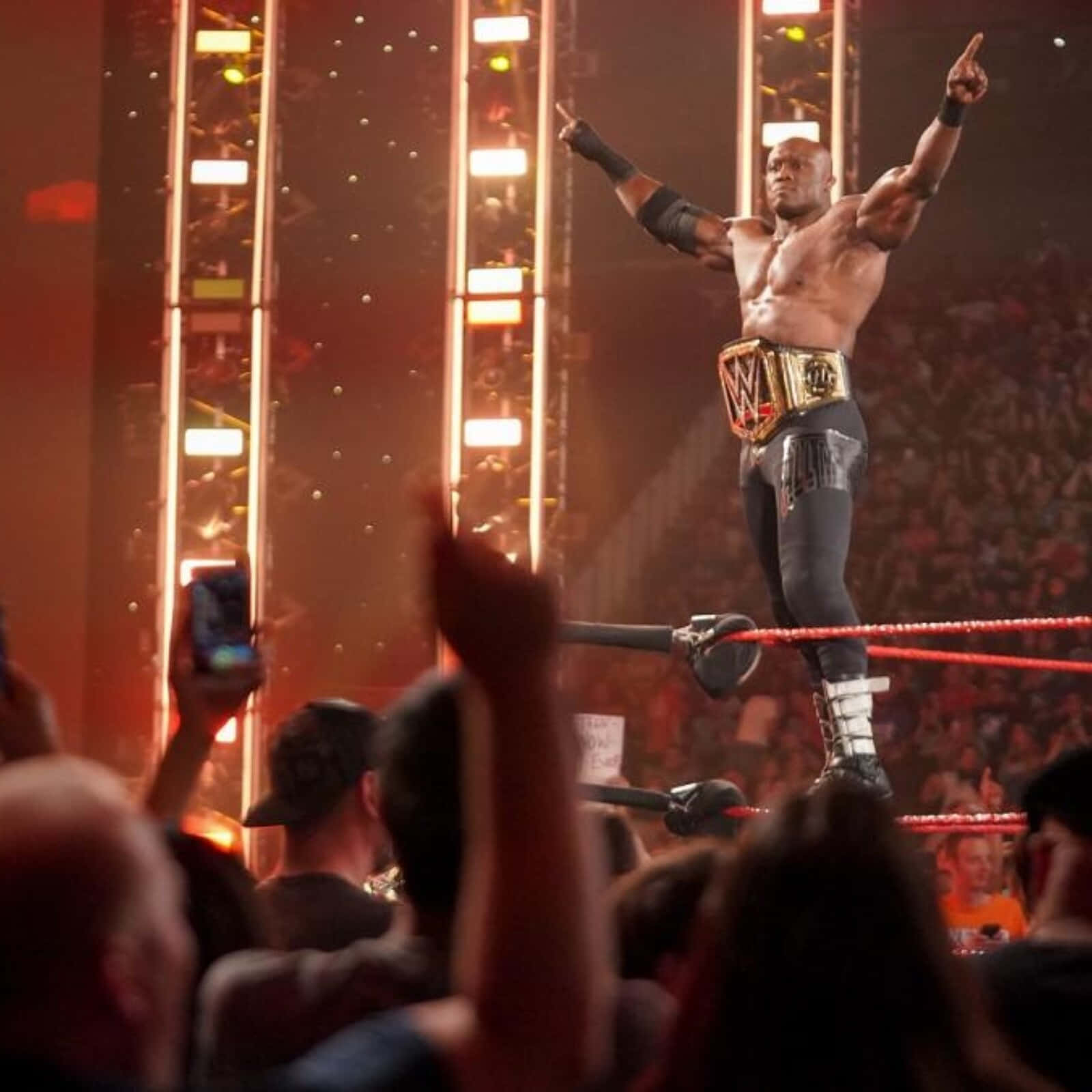 Bobby Lashley Celebrating WWE Raw Wallpaper