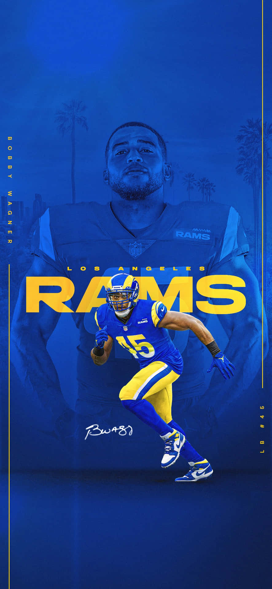 Bobby Wagner Los Angeles Rams Promotional Artwork Wallpaper