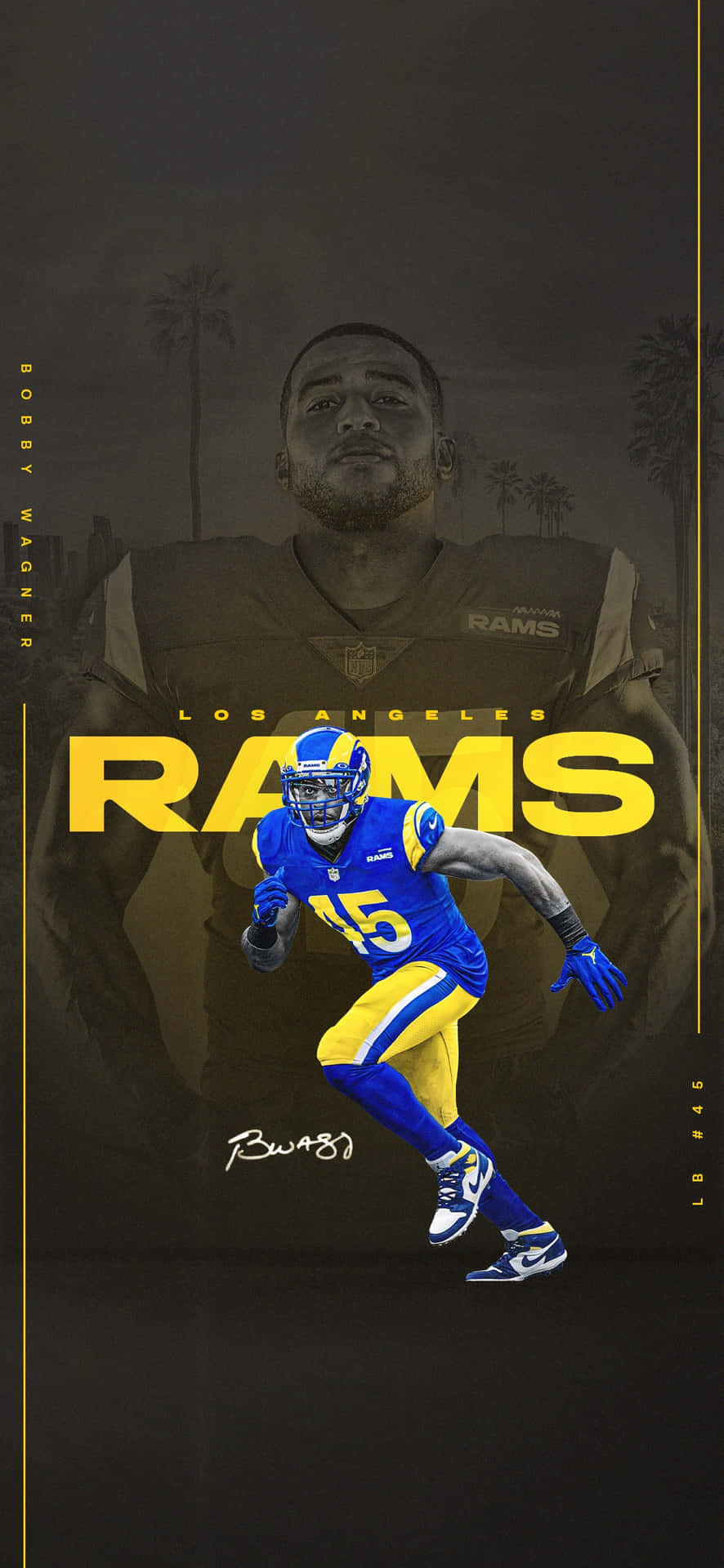 Bobby Wagner Los Angeles Rams Promotional Artwork Wallpaper