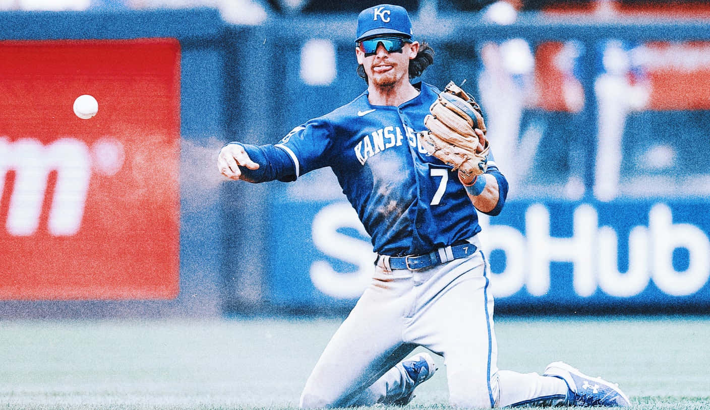 Bobby Witt Jr Actie Gooien Kansas City Royals Achtergrond