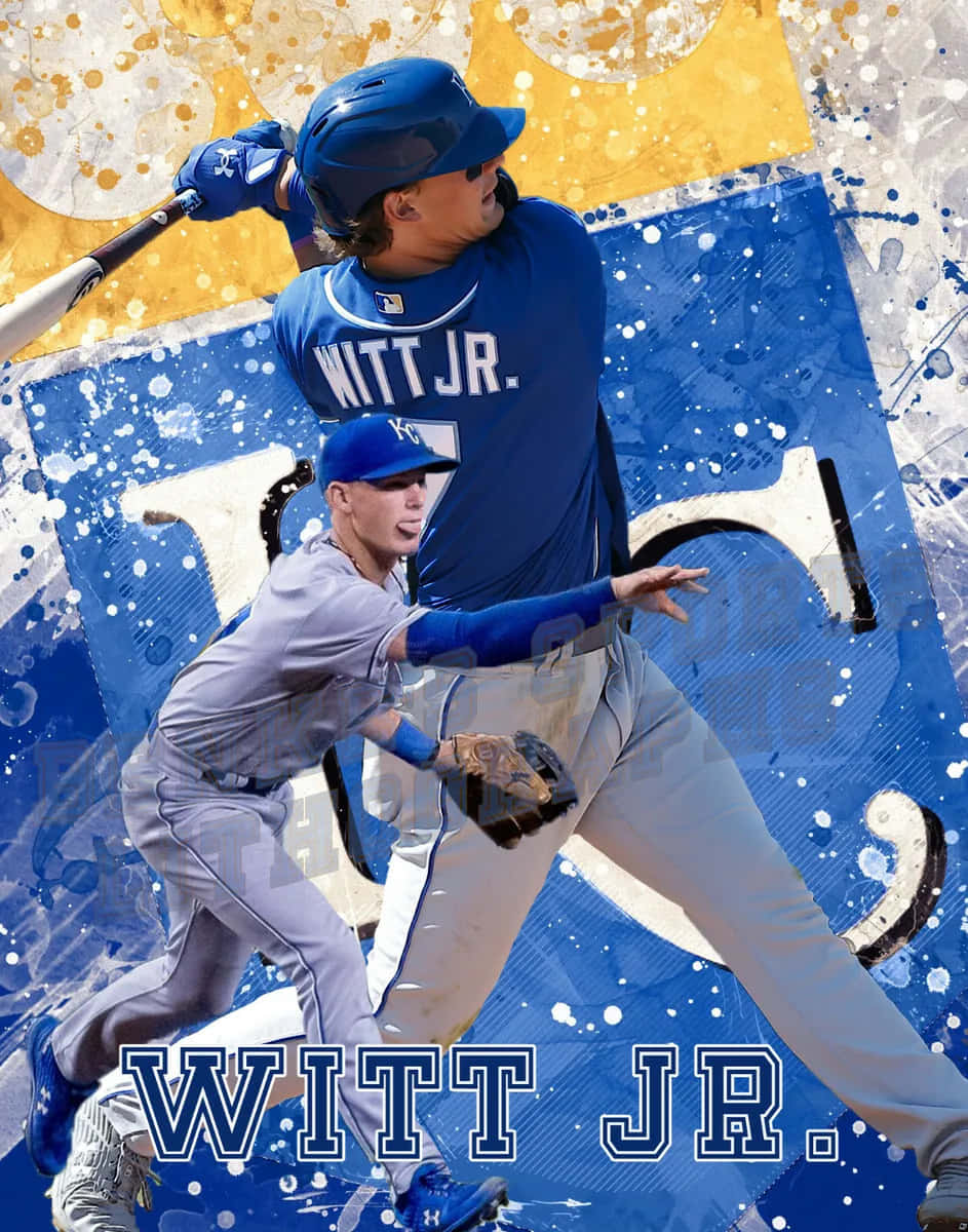 Bobby Witt Jr Baseball Action Collage Wallpaper