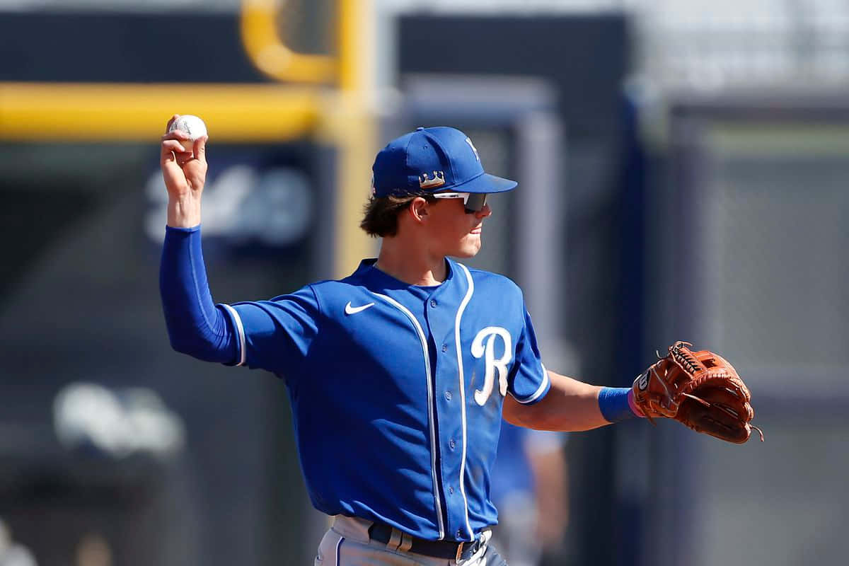 Bobby Witt Jr. Kansas City Royals Actiefoto Achtergrond