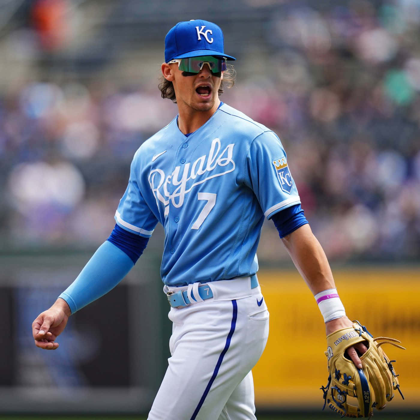 Bobby Witt Jr. Kansas City Royals Actiefoto Achtergrond