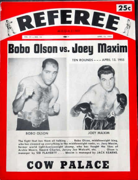 Bobo Olson mod Joey Maxim kamp scene Tegleste Wallpaper