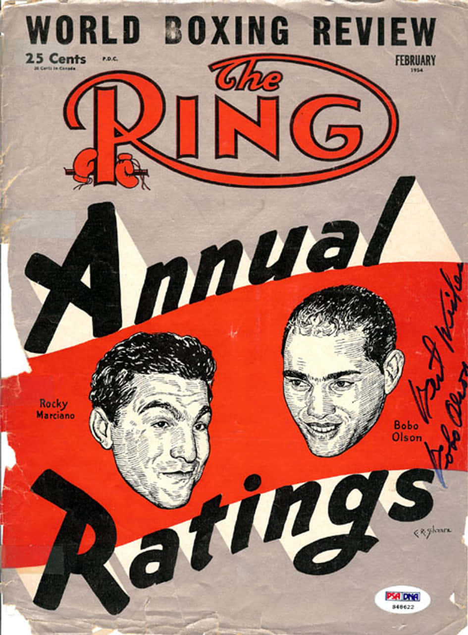 Boxing Legends Bobo Olson Vs Rocky Marciano in an Iconic Match Wallpaper