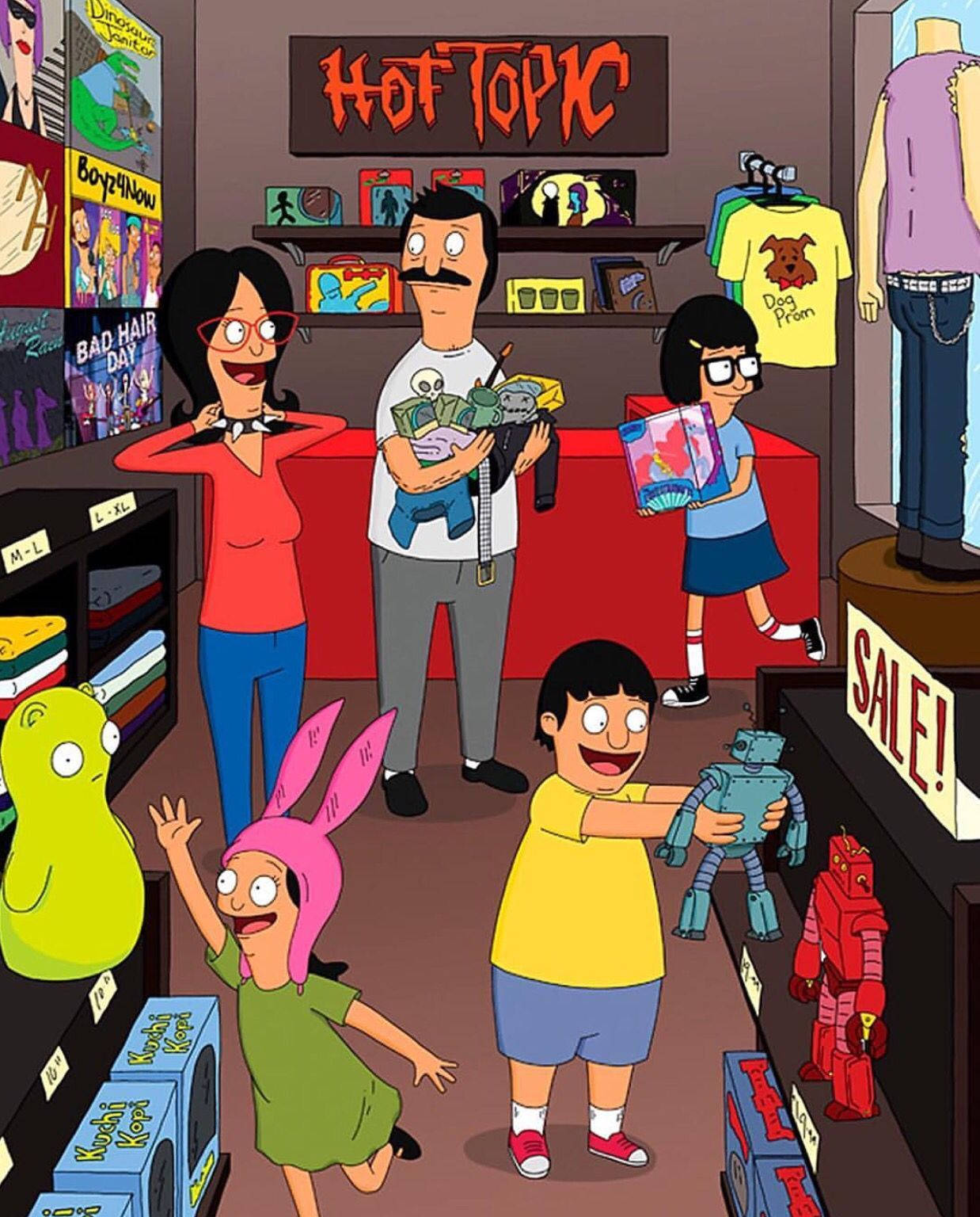 Bobs Burgers Belcher Family Shopping Background