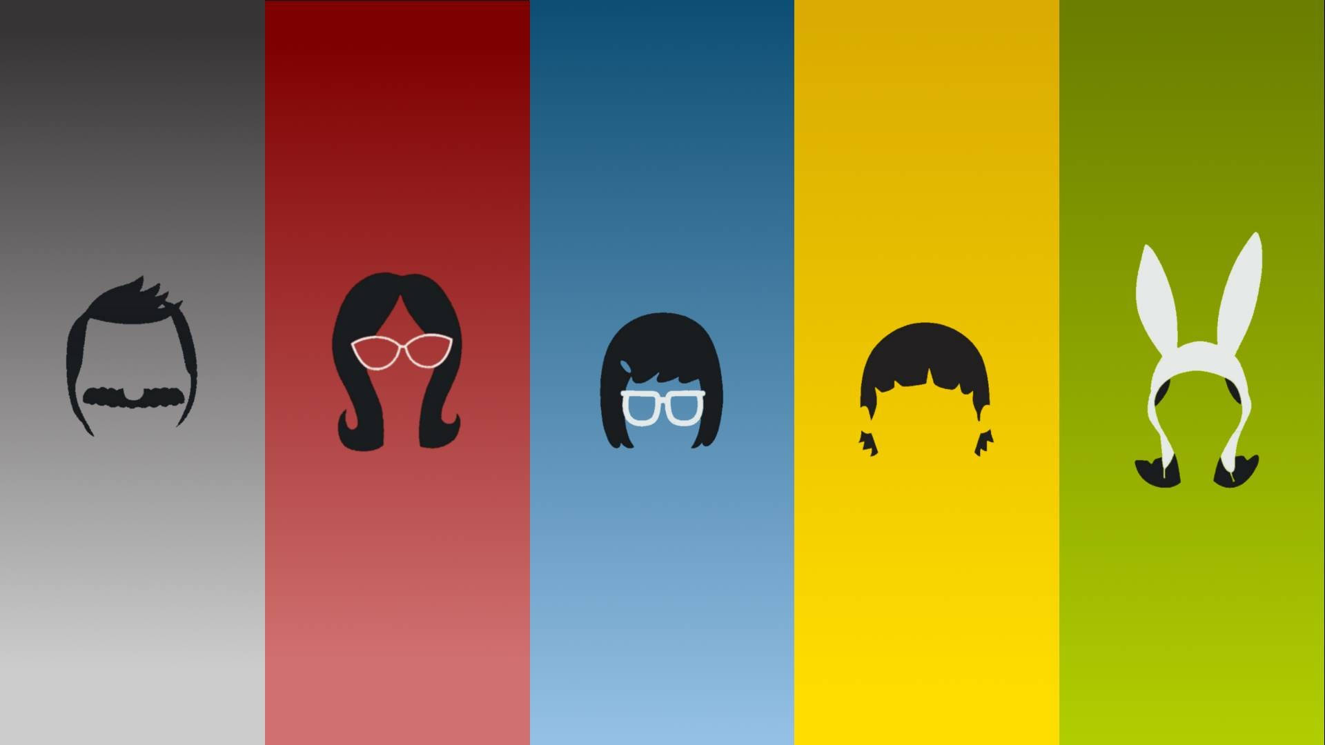Bobs Burgers Character Silhouettes Wallpaper