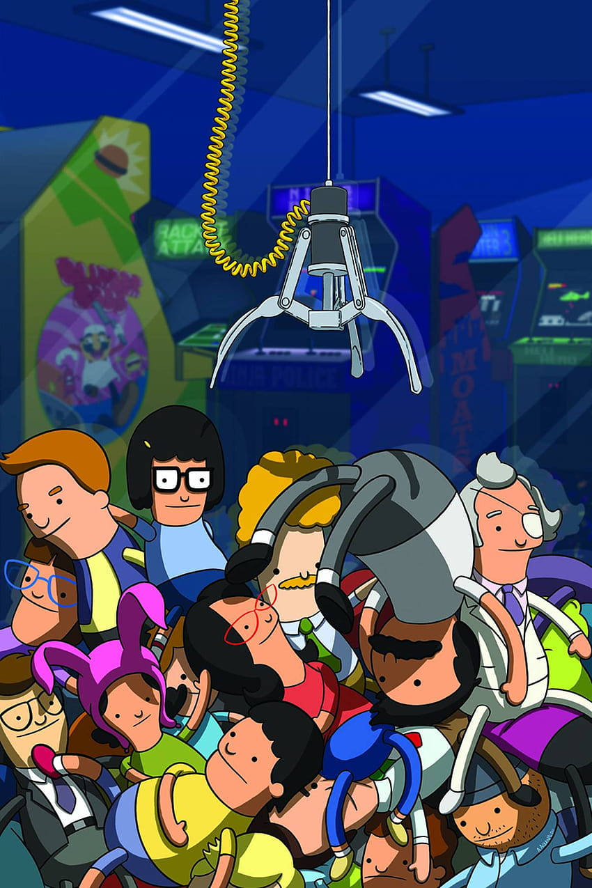 Bobs Burgers Characters In Claw Machine Wallpaper