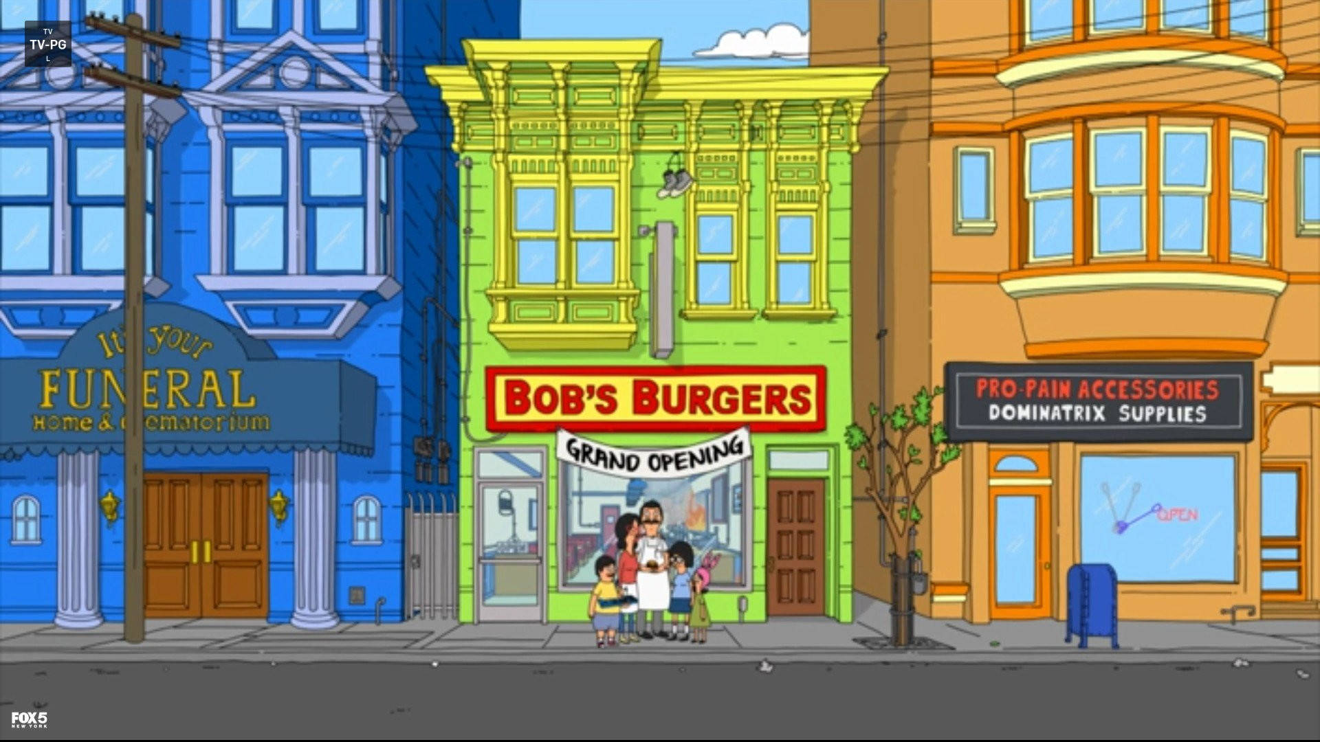 Bobs Burgers Mellem To Bygninger Tapet Wallpaper